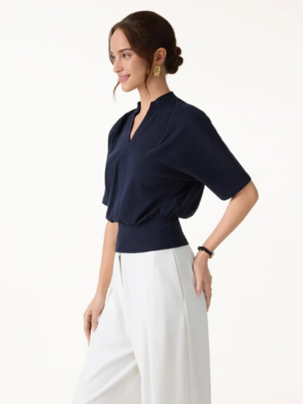 OGL Short-Sleeve V-Neck Dolman Top